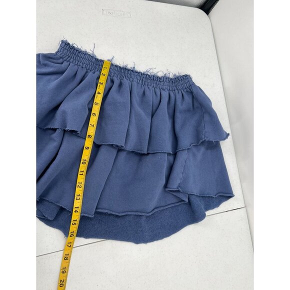 Aerie Women's XL Blue Pull-On Terry Cloth Weekend Ruffle Tiered Mini Skirt - Picture 4 of 9